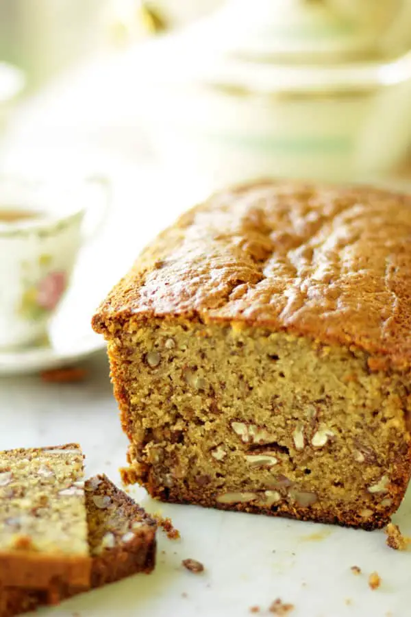 Banana bread sliced 