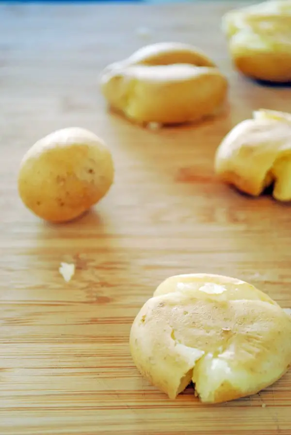 mashing potatoes