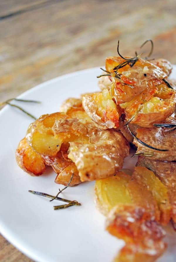  crispy baked potatoes served on a plate