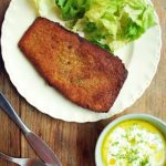 Eggplant schnitzel on a plate