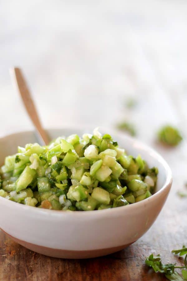 Pico de gallo de tomate verde