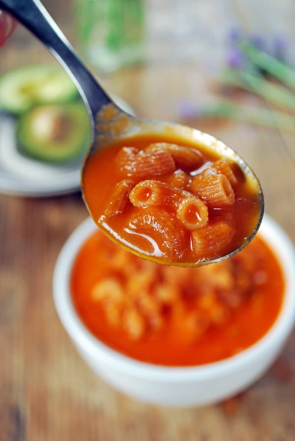 Sopa de Pasta, fácil y rápida - Sabores de mi Huerto