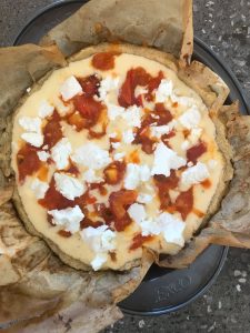 Tarta de queso de cabra sin gluten sin cocinarse
